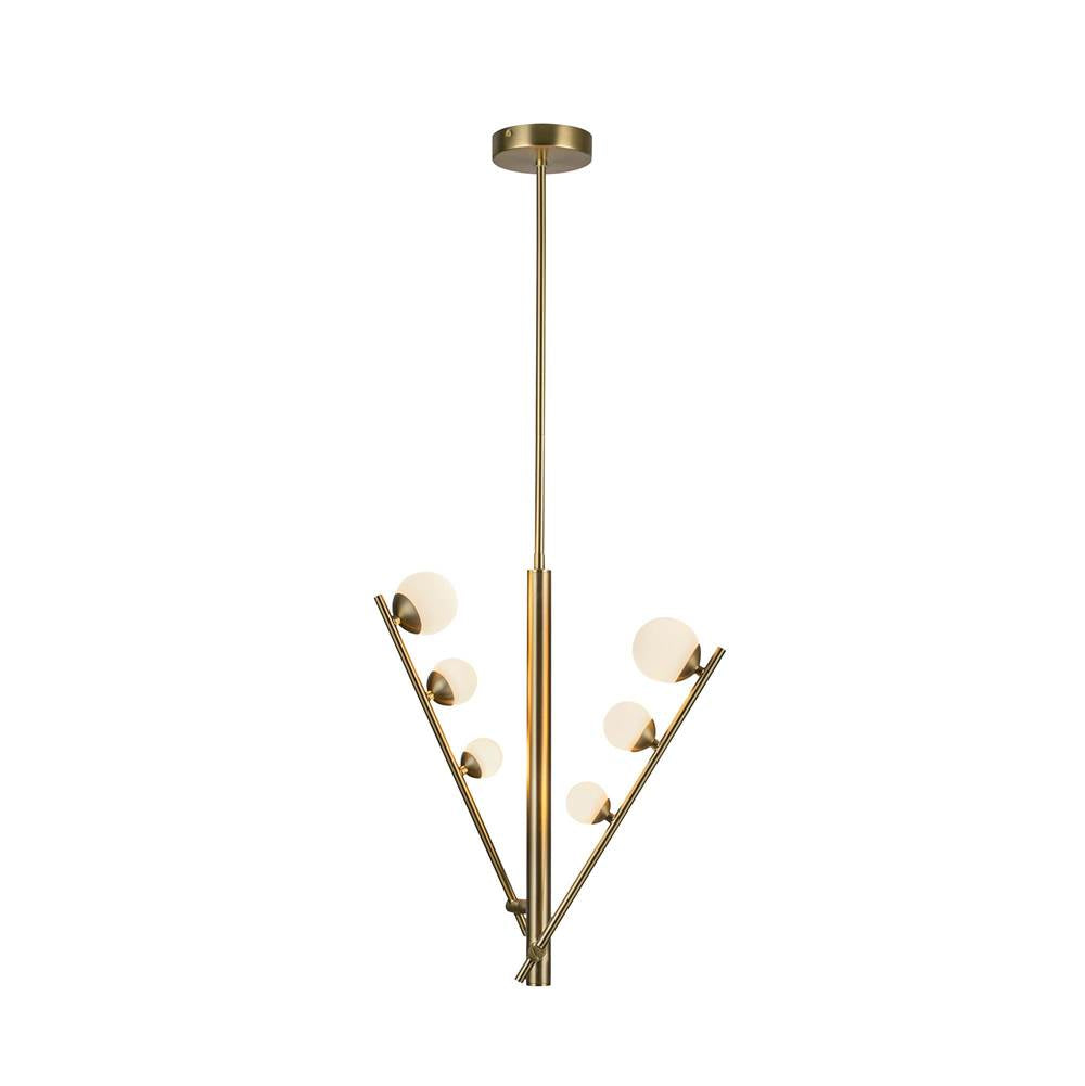 Kuzco PD55520-BG/OP Brushed Gold,Opal Glass Juniper 2 Head Brushed Gold/opal Glass Led Pendant Image 3