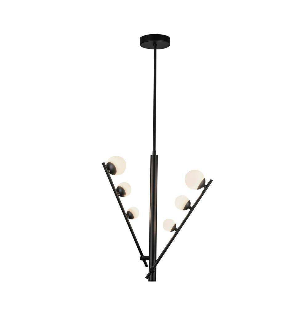 Kuzco PD55520-BK/OP Black,Opal Glass Juniper 2 Head Black/opal Glass Led Pendant Image 3