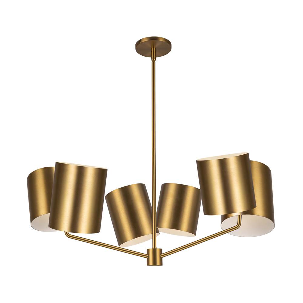 Kuzco CH58830-BG Brushed Gold Keiko 30-in Brushed Gold 6 Lights Chandelier Image 1