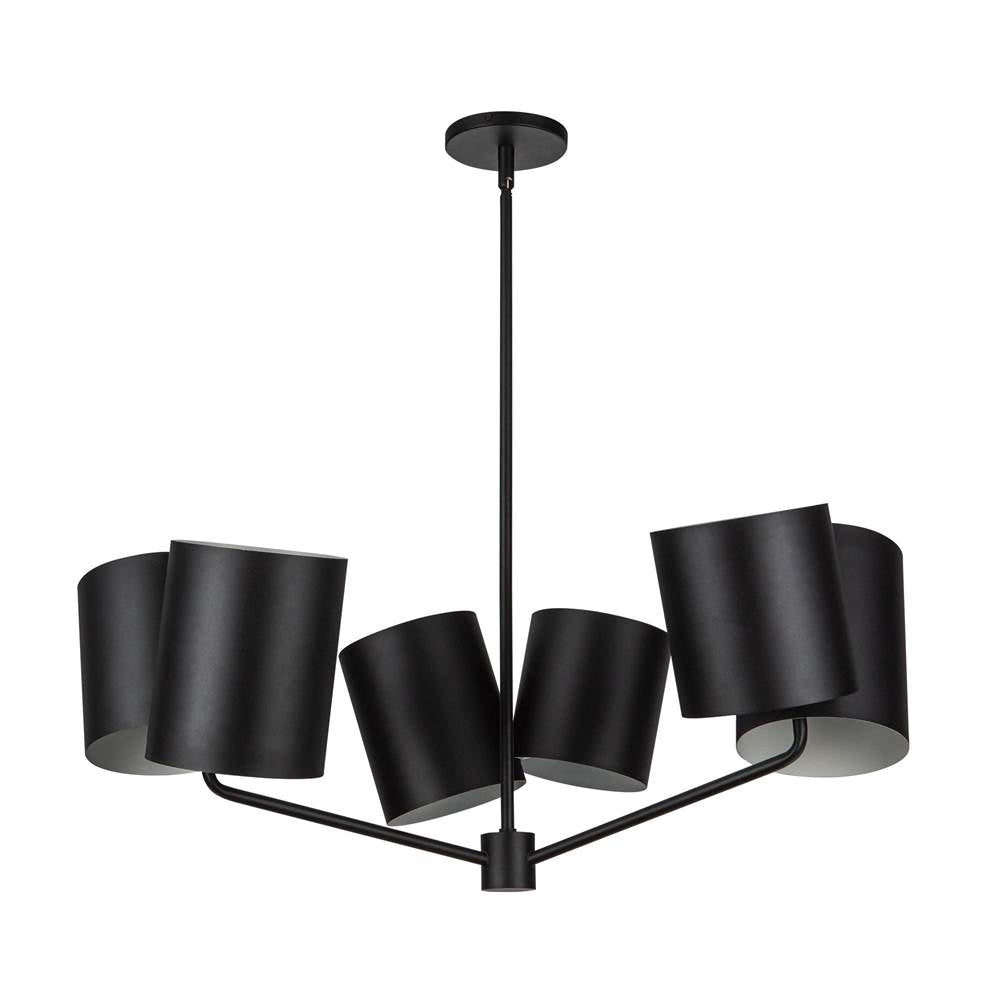 Kuzco Keiko 30-in Brushed Gold 6 Lights Chandelier