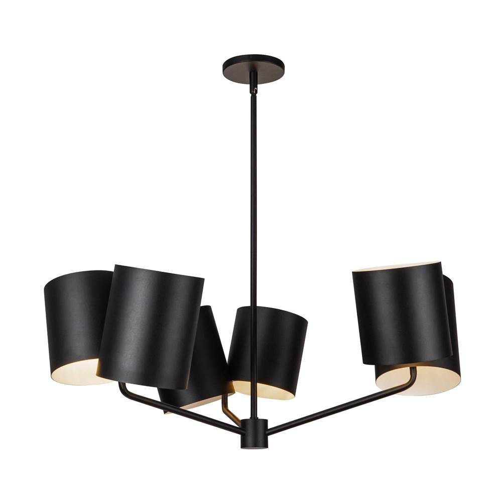 Kuzco CH58830-BK Black Keiko 30-in Black 6 Lights Chandelier Image 5