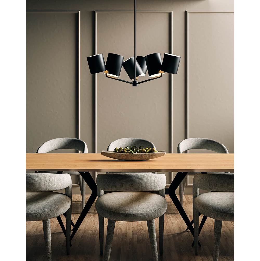 Kuzco CH58830-BK Black Keiko 30-in Black 6 Lights Chandelier Image 2