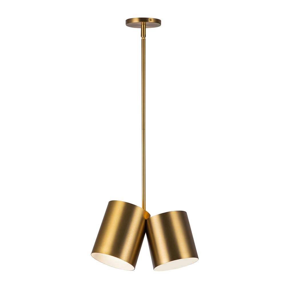 Kuzco PD58814-BG Brushed Gold Keiko 14-in Brushed Gold 2 Lights Pendant Image 1