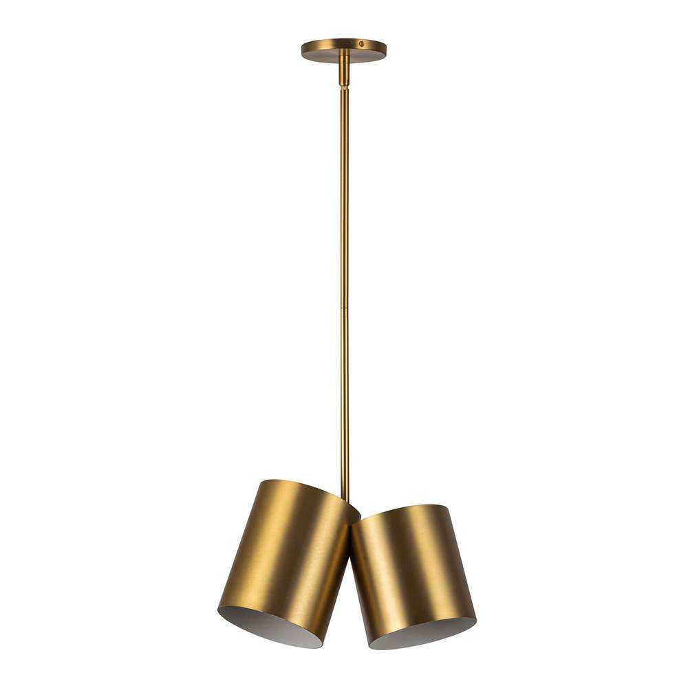 Kuzco Keiko 14-in Brushed Gold 2 Lights Pendant