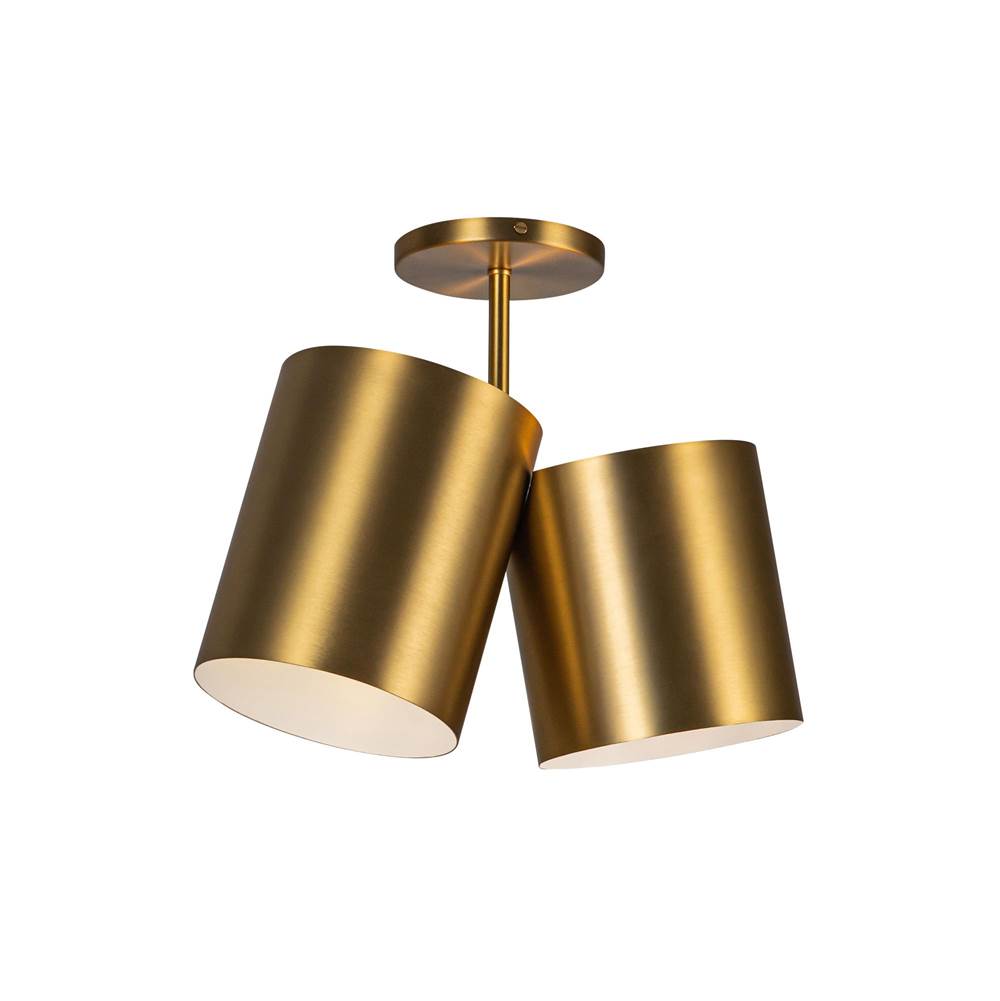 Kuzco SF58814-BG Brushed Gold Keiko 14-in Brushed Gold 2 Lights Semi-flush Image 1