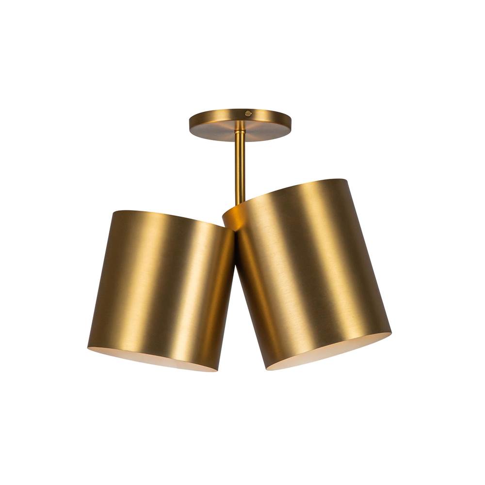 Kuzco SF58814-BG Brushed Gold Keiko 14-in Brushed Gold 2 Lights Semi-flush Image 4