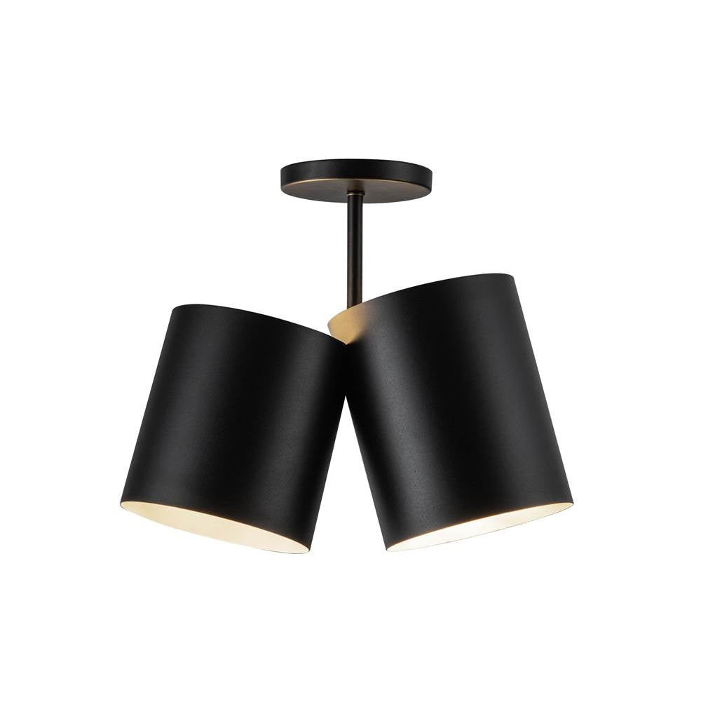 Kuzco SF58814-BK Black Keiko 14-in Black 2 Lights Semi-flush Image 4