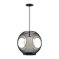 Kuzco Kona 13-in Black/opal Glass 1 Light Exterior Pendant