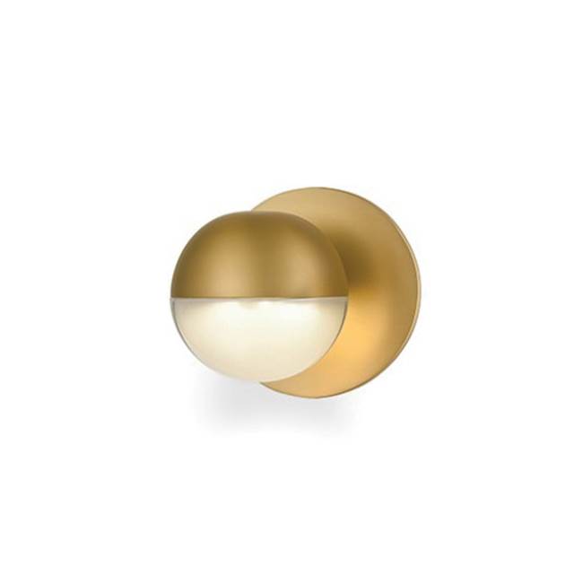 Kuzco Pluto 5-in Brushed Gold Led Wall Sconce