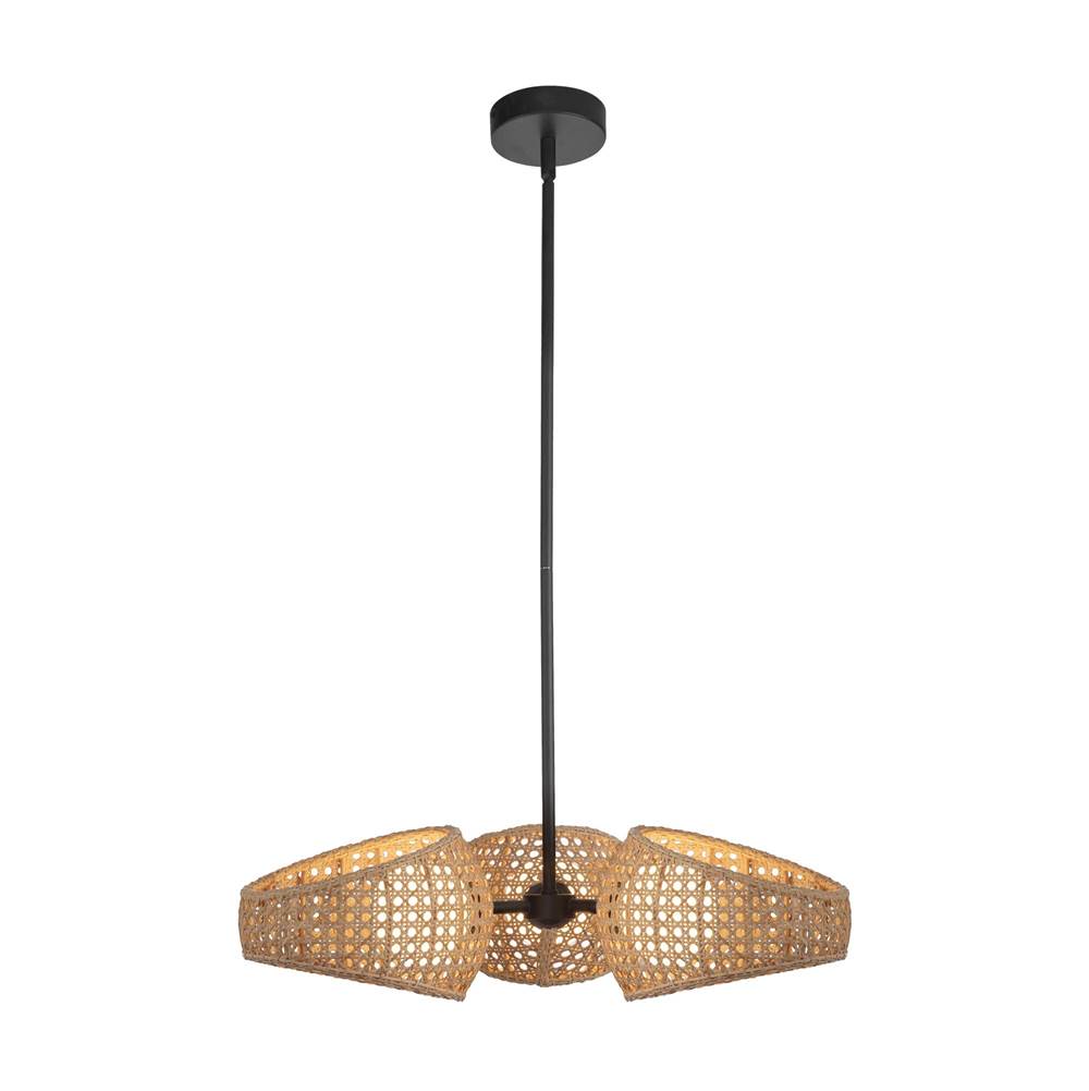 Kuzco CH20625-BK/OP Black,Opal Glass Lanai 3 Head Black/opal Glass Led Chandelier Image 1