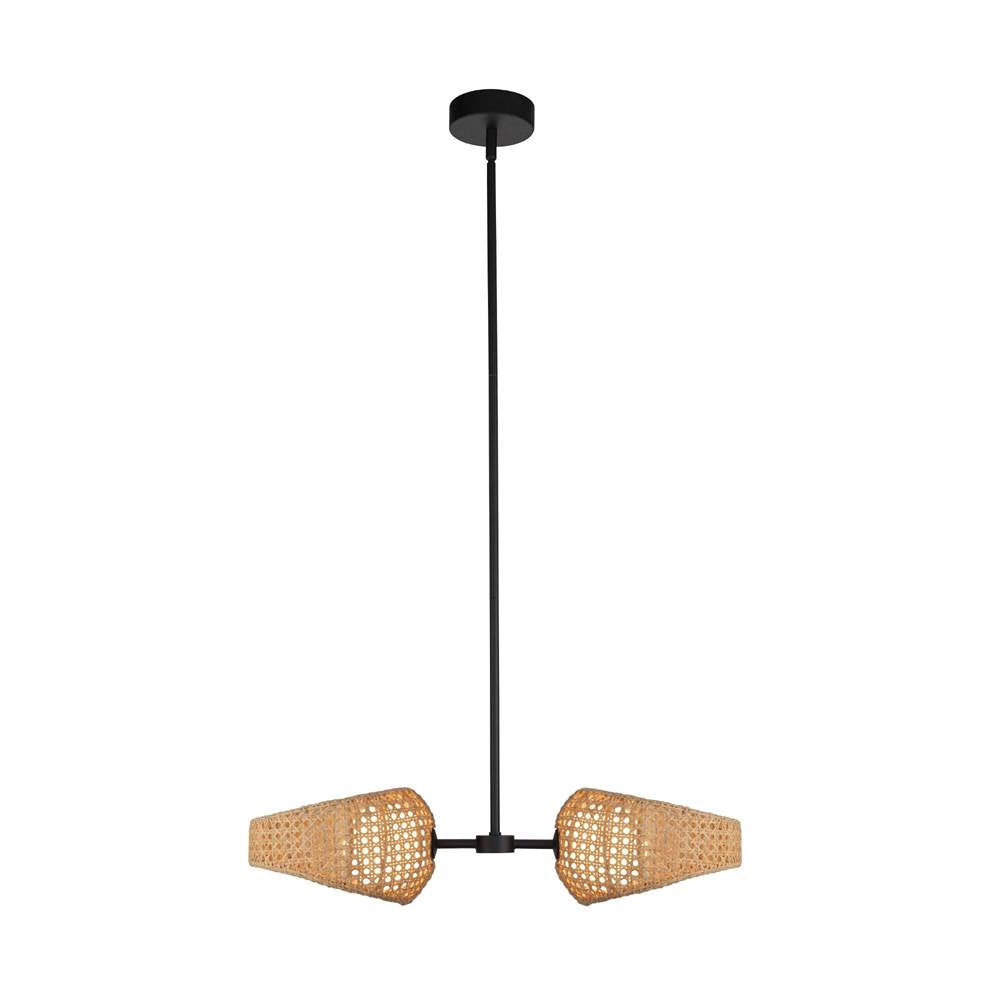 Kuzco Lanai 2 Head Black/opal Glass Led Pendant