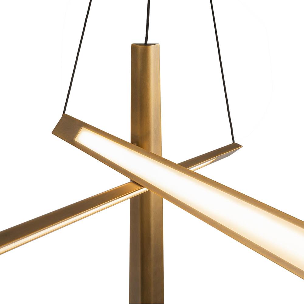 Kuzco CH68127-VB-UNV Vintage Brass Lex 27-in Vintage Brass Led Chandelier Image 4
