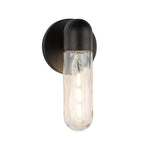 Kuzco EW73210-BK/WC Black,Clear Water Glass Lima 10-in Black/clear Water Glass 1 Light Exterior Wall Image 1