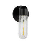 Kuzco Lima 10-in Black/clear Water Glass 1 Light Exterior Wall