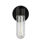 Kuzco EW73210-BK/WC Black,Clear Water Glass Lima 10-in Black/clear Water Glass 1 Light Exterior Wall Image 4