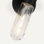 Kuzco EW73210-BK/WC Black,Clear Water Glass Lima 10-in Black/clear Water Glass 1 Light Exterior Wall Image 3