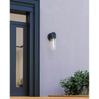 Kuzco EW73210-BK/WC Black,Clear Water Glass Lima 10-in Black/clear Water Glass 1 Light Exterior Wall Image 2