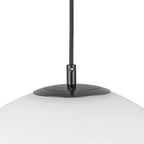 Kuzco Marco 12-in Black/opal Glass Socket Pendant