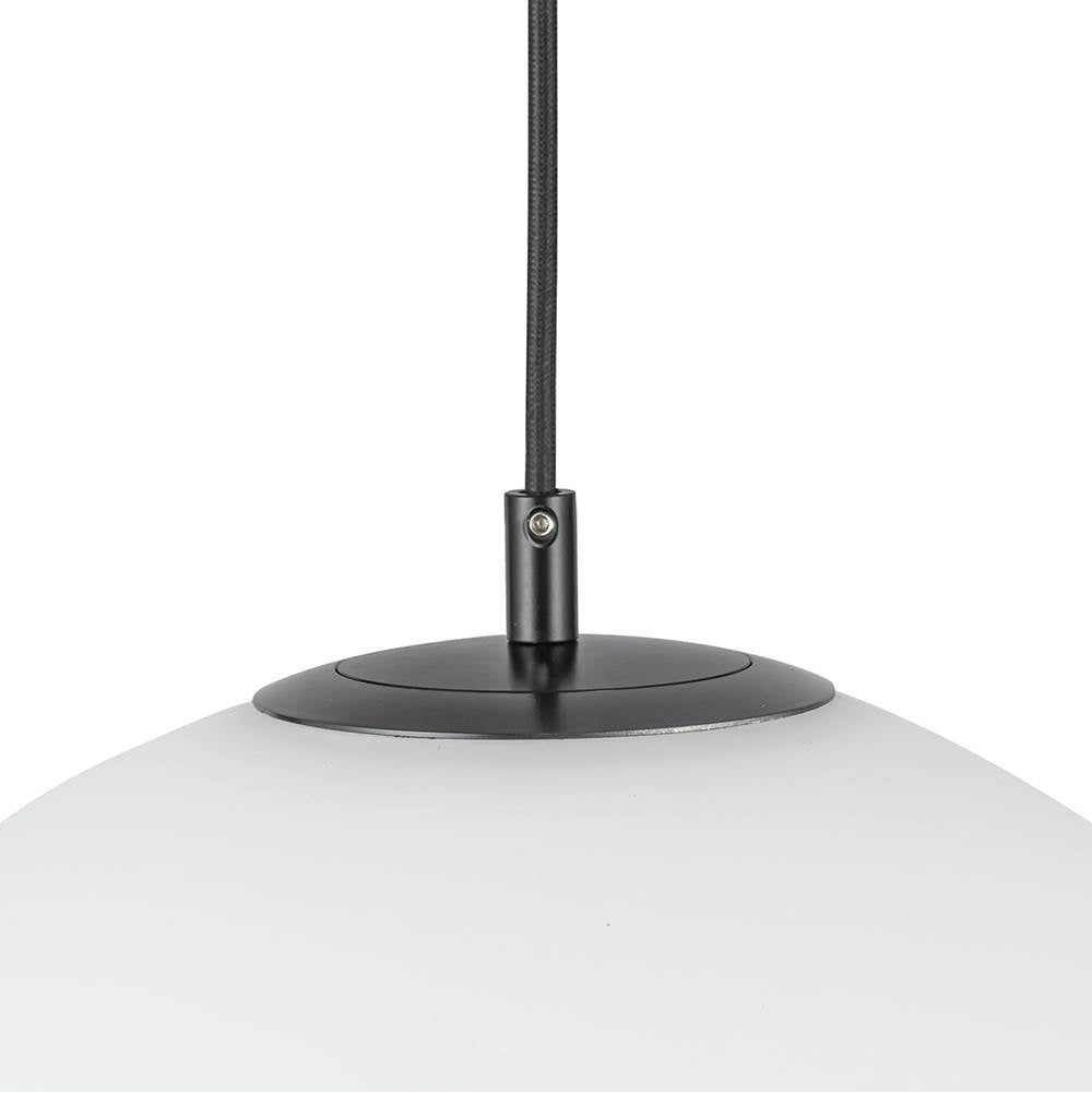 Kuzco Marco 16-in Black/opal Glass Socket Pendant