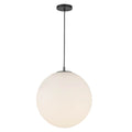 Kuzco PD34616-BK/OP Black,Opal Glass Marco 16-in,196-in Black/opal Glass Socket Pendant Image 1