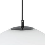 Kuzco Marco 16-in,196-in Black/opal Glass Socket Pendant