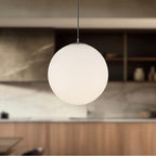 Kuzco PD34616-BK/OP Black,Opal Glass Marco 16-in,196-in Black/opal Glass Socket Pendant Image 2