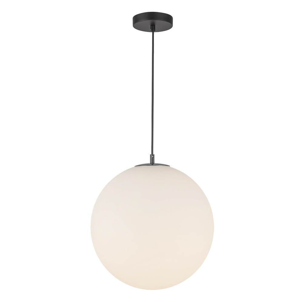Kuzco PD43616-BK/OP-5CCT-UNV Black,Opal Glass Marco 16-in,196-in Black/opal Glass Led Pendant Image 1