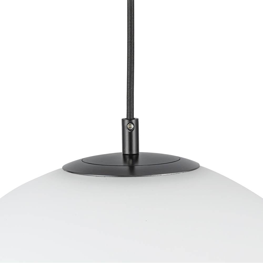 Kuzco Marco 16-in,196-in Black/opal Glass Led Pendant