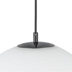 Kuzco Marco 16-in,196-in Black/opal Glass Led Pendant