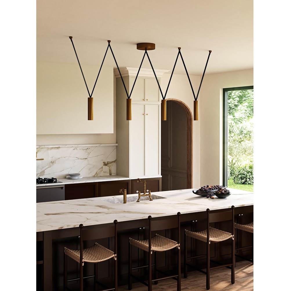 Kuzco LP90404-VB Vintage Brass Mason 4-in Vintage Brass Led Linear Pendant Image 2