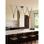Kuzco LP90404-VB Vintage Brass Mason 4-in Vintage Brass Led Linear Pendant Image 2