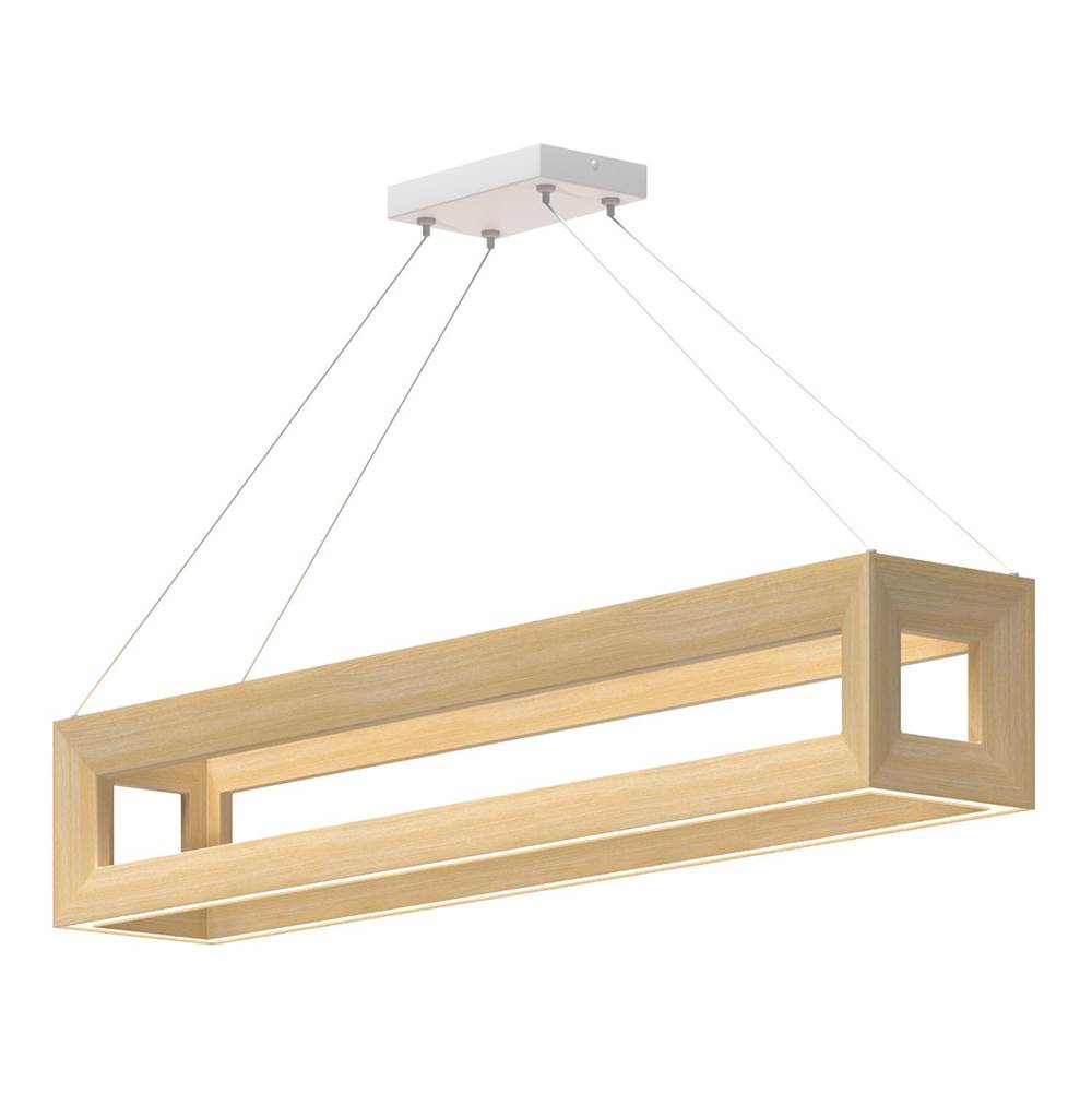 Kuzco Morina 42-in White Oak Led Linear Pendant