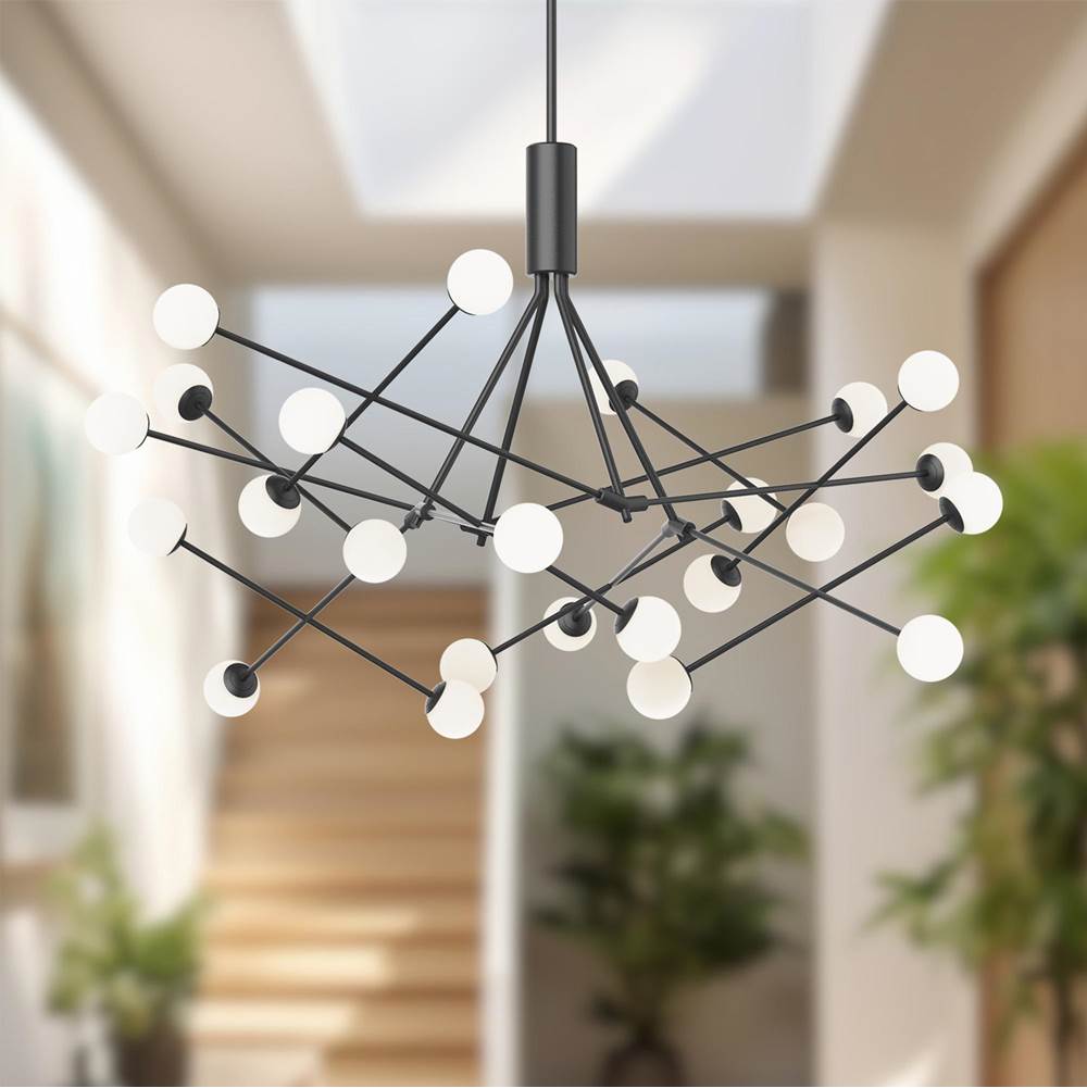 Kuzco CH97358-BK-UNV Black Moto 56-in Black Led Chandeliers Image 2