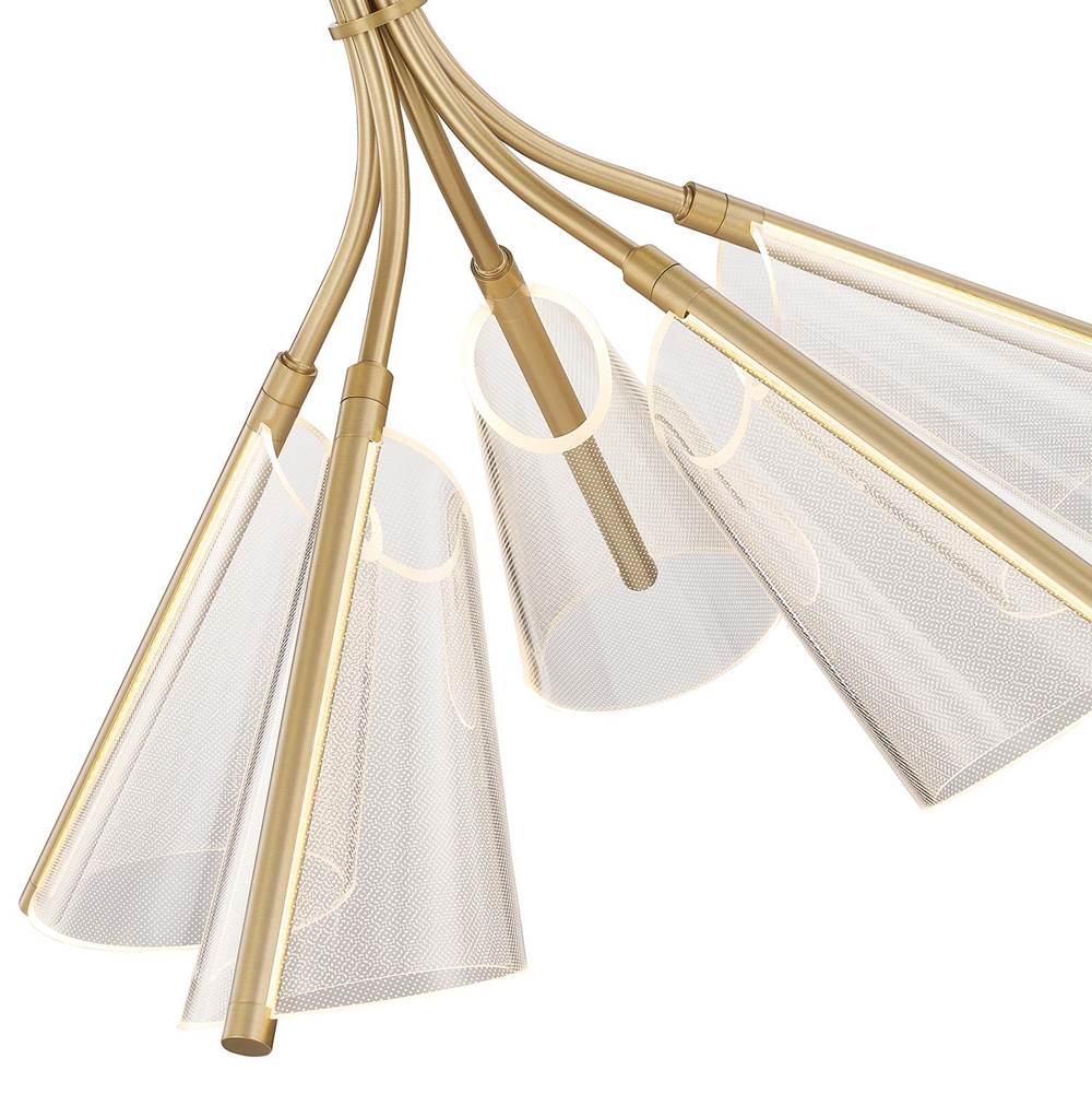 Kuzco Mulberry 28-in Brushed Gold/light Guide Led Chandeliers