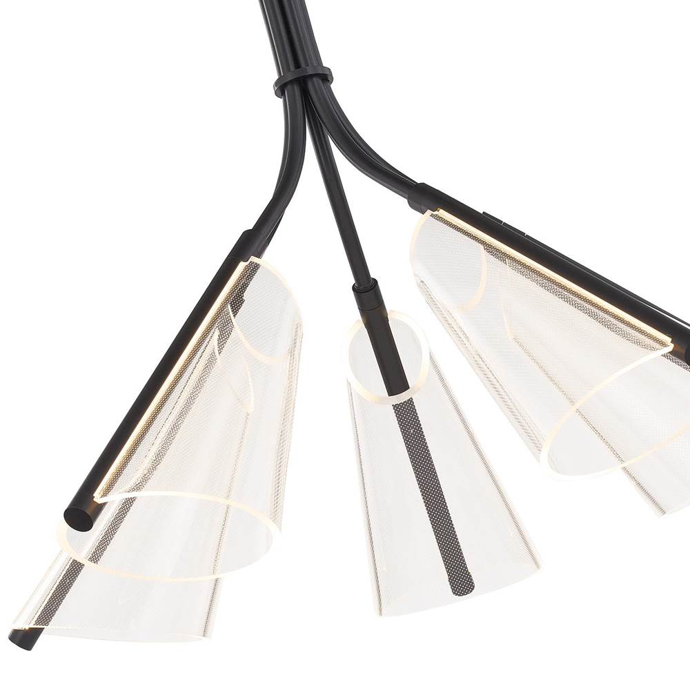 Kuzco Mulberry 28-in Brushed Gold/light Guide Led Chandeliers