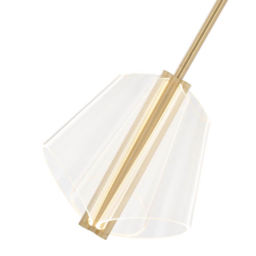 Kuzco Mulberry 11-in Brushed Gold/light Guide Led Pendant
