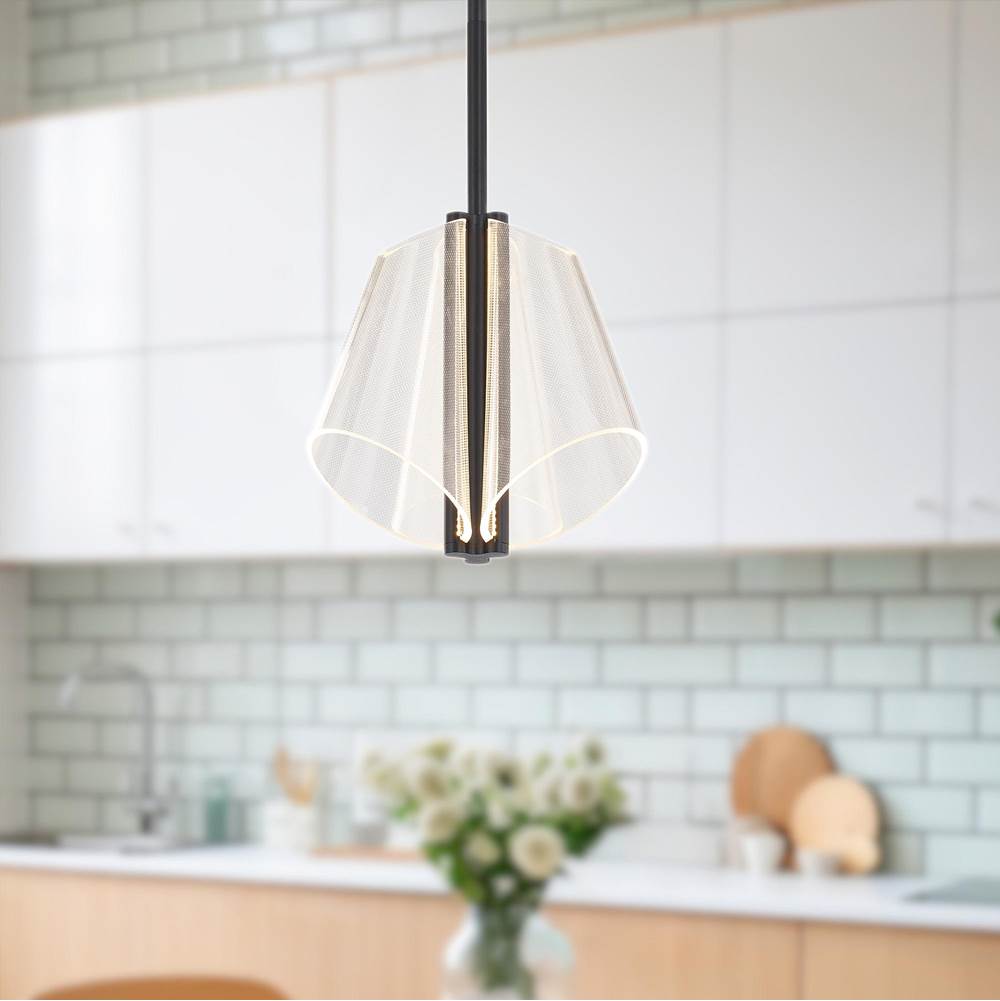 Kuzco PD62511-BK/LG-UNV Black,Light Guide Mulberry 11-in Black/light Guide Led Pendant Image 2
