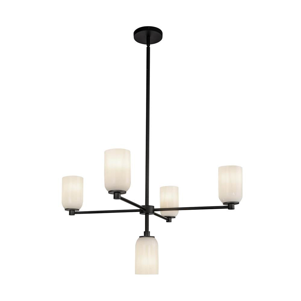 Kuzco CH57731-BK/GO Black,Glossy Opal Glass Nola 31-in Black/glossy Opal Glass 5 Lights Chandelier Image 5