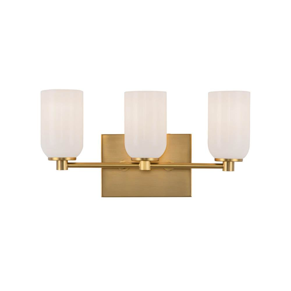Kuzco VL57718-BG/GO Brushed Gold,Glossy Opal Glass Nola 18-in Brushed Gold/glossy Opal Glass Socket Vanity Light Image 1