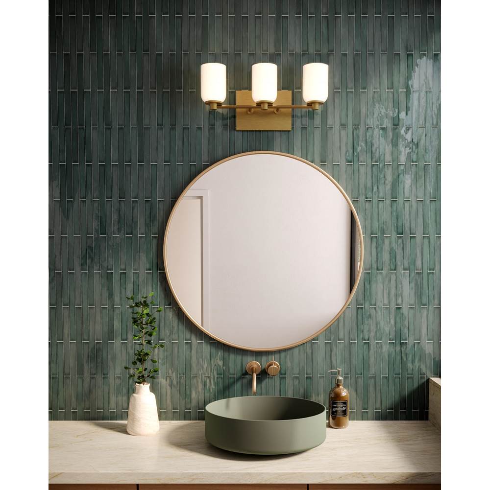Kuzco VL57718-BG/GO Brushed Gold,Glossy Opal Glass Nola 18-in Brushed Gold/glossy Opal Glass Socket Vanity Light Image 2