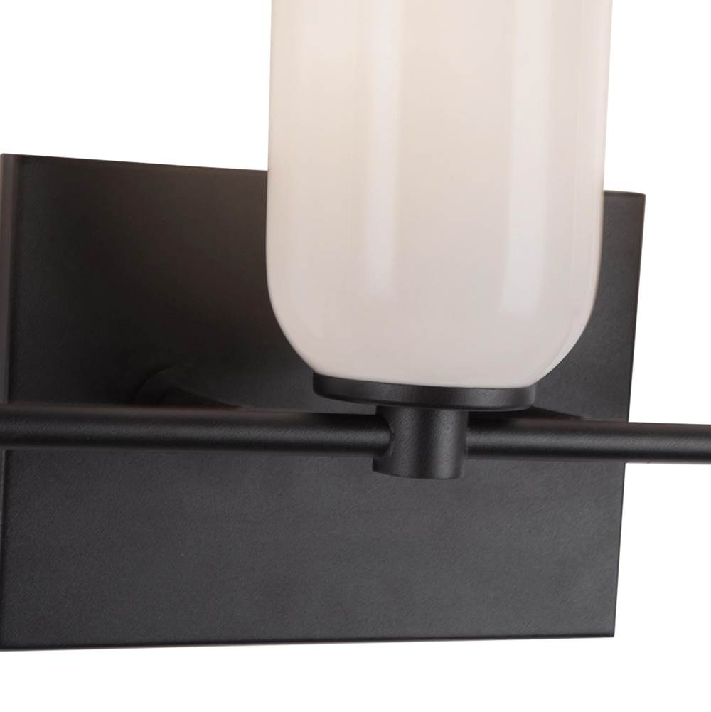 Kuzco VL57718-BK/GO Black,Glossy Opal Glass Nola 18-in Black/glossy Opal Glass Socket Vanity Light Image 2