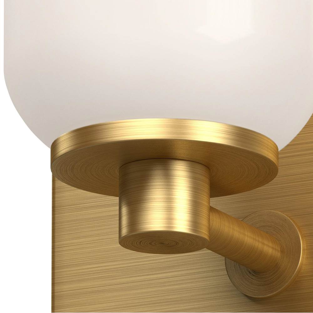 Kuzco Nola 3-in Brushed Gold/glossy Opal Glass Socket Wall Sconce