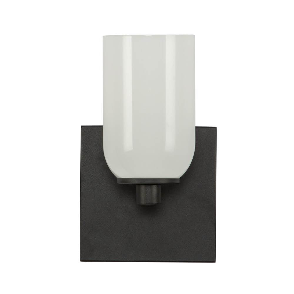 Kuzco WS57704-BK/GO Black,Glossy Opal Glass Nola 4-in Black/glossy Opal Glass 1 Light Wall Sconce Image 3