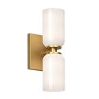 Kuzco Nola 3-in Brushed Gold/glossy Opal Glass Socket Wall Sconce