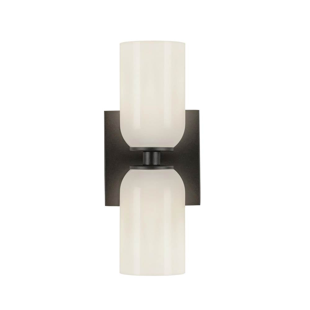 Kuzco WS57712-BK/GO Black,Glossy Opal Glass Nola 12-in Black/glossy Opal Glass 2 Lights Wall Sconce Image 4
