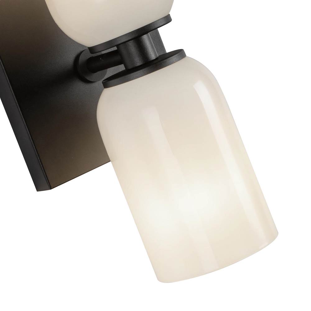 Kuzco WS57712-BK/GO Black,Glossy Opal Glass Nola 12-in Black/glossy Opal Glass 2 Lights Wall Sconce Image 2