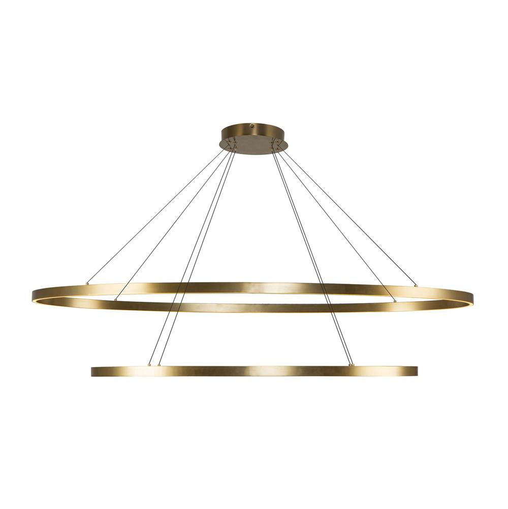 Kuzco CH79253-BG Brushed Gold Ovale 2 Layer Brushed Gold Led Chandelier Image 1