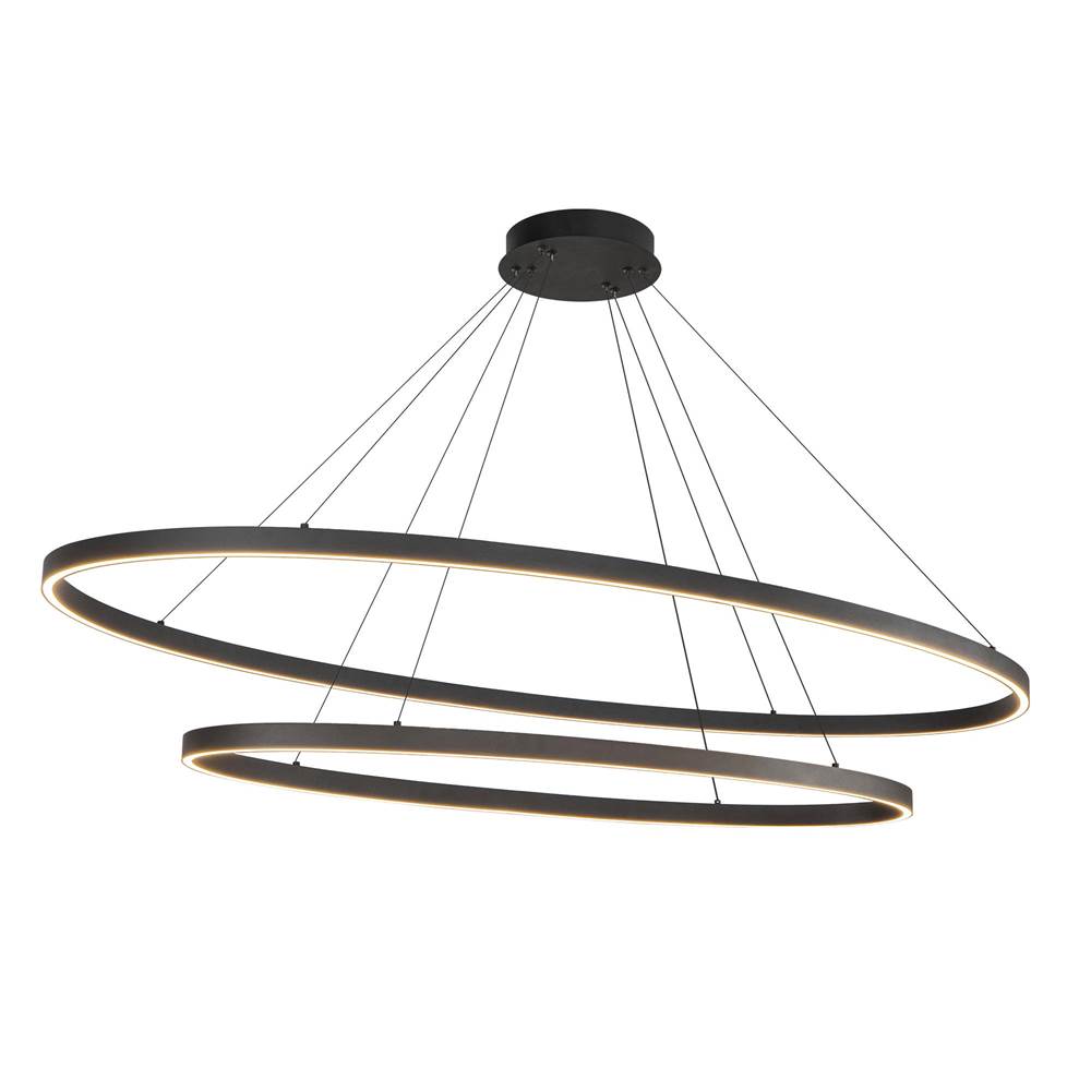Kuzco CH79253-BK Black Ovale 2 Layer Black Led Chandelier Image 4