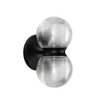 Kuzco Peri 9-in Black/clear Ribbed Glass Led Exterior Wall