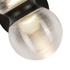 Kuzco EW77209-BK/CR Black,Clear Ribbed Glass Peri 9-in Black/clear Ribbed Glass Led Exterior Wall Image 2